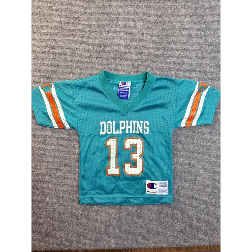 Vintage Champion Miami Dolphins Dan Marino Jersey 2T Teal Mesh USA Made 90s NFL